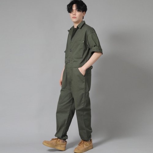 센스워커 테이퍼드 조거 반팔 점프슈트 SWT-512 카키