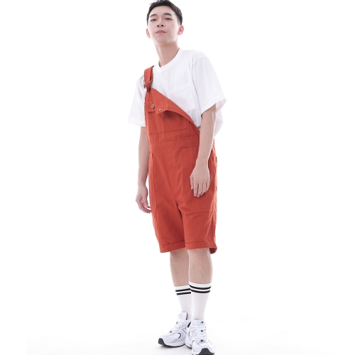 데크 와이드빕 퍼티그 테이퍼드 오버롤 반바지 WFT-602S 브릭