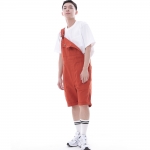 데크 와이드빕 퍼티그 테이퍼드 오버롤 반바지 WFT-602S 브릭