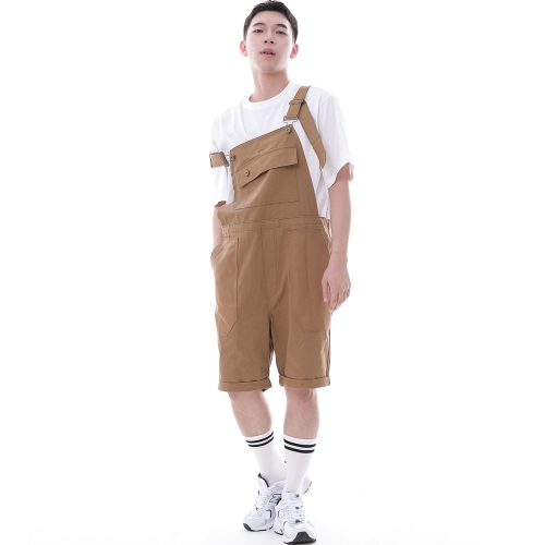 데크 와이드빕 퍼티그 테이퍼드 오버롤 반바지 WFT-602S 카멜