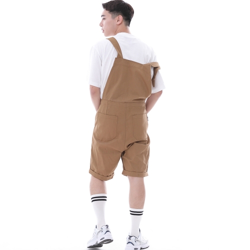 데크 와이드빕 퍼티그 테이퍼드 오버롤 반바지 WFT-602S 카멜
