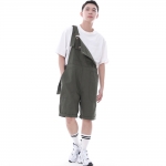 데크 와이드빕 퍼티그 테이퍼드 오버롤 반바지 WFT-602S 카키