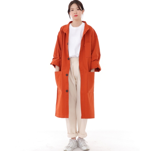 퍼티그 롤업 버튼 롱코트 FBL-700 브릭