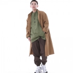퍼티그 롤업 버튼 롱코트 FBL-700 카멜
