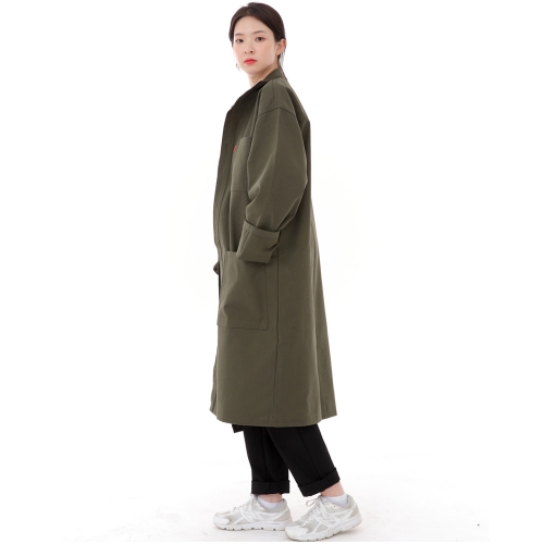 퍼티그 롤업 버튼 롱코트 FBL-700 카키