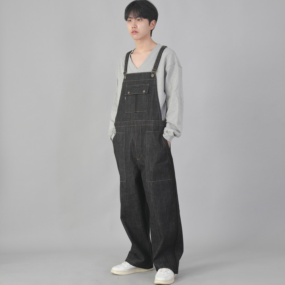 사이드라인 클래식 EX 와이드 오버롤 PCW-617 데님 블랙