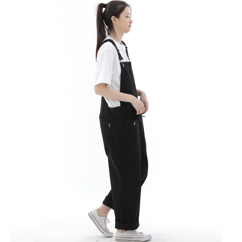 데크 와이드빕 카고포켓 오버롤 WCP-601 블랙