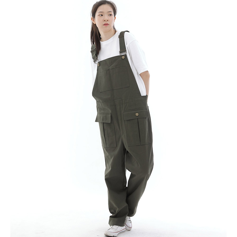 데크 와이드빕 카고포켓 오버롤 WCP-601 카키