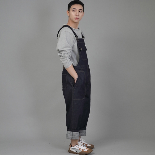 데크 와이드빕 퍼티그 테이퍼드 오버롤 WFT-602 데님 인디고