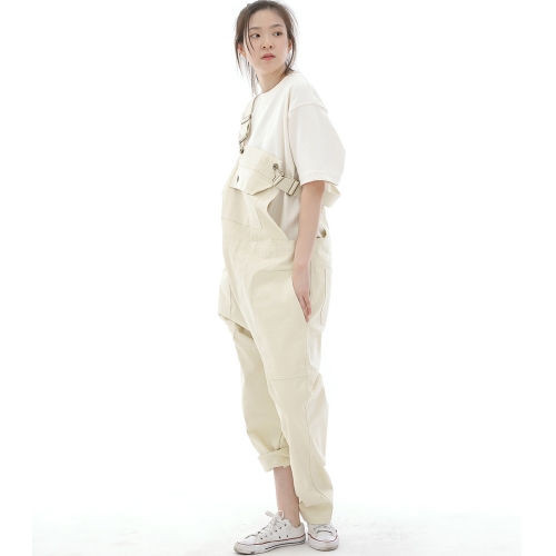 데크 와이드빕 퍼티그 테이퍼드 오버롤 WFT-602 크림