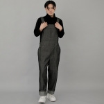 링클포켓 밴드 오버롤 WPB-613 데님 그레이블랙