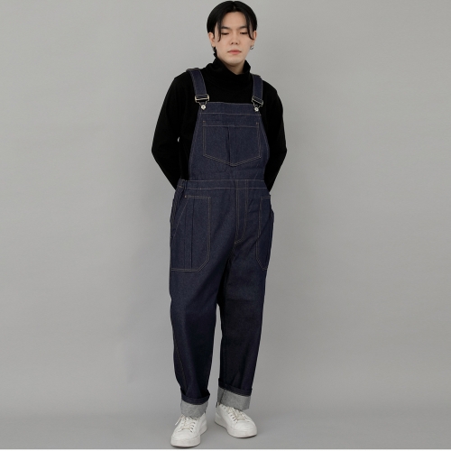 링클포켓 밴드 오버롤 WPB-613 데님 인디고 BRS