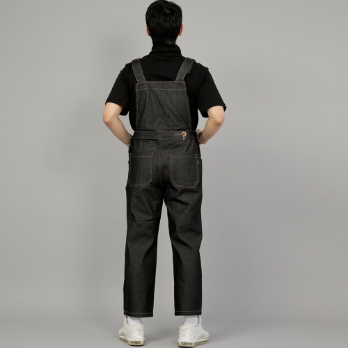 와이드 커팅크롭 오버롤 WCC-610 데님 블랙 BRS