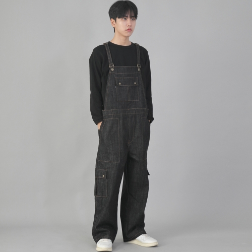 클래식 카고 EX 와이드 오버롤 CCW-615 데님 블랙