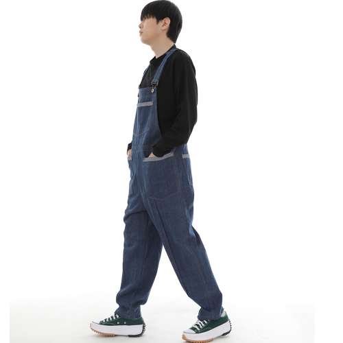 펜타곤 핀턱 오버롤 PP-604 데님 미디엄블루 BRS