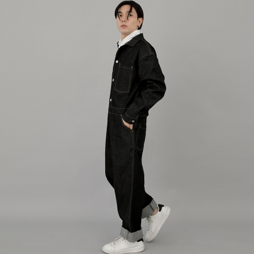 센스워커 테이퍼드 점프슈트 SWT-503 데님 블랙 BRS