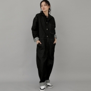 센스워커 테이퍼드 점프슈트 SWT-503 데님 블랙 BRS
