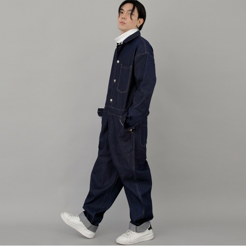 센스워커 테이퍼드 점프슈트 SWT-503 데님 인디고 BRS