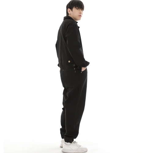 센스워커 테이퍼드 조거 점프슈트 SWT-503J 블랙