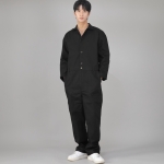 센터버튼앤집업 테이퍼드 점프슈트 CBZ-505 블랙