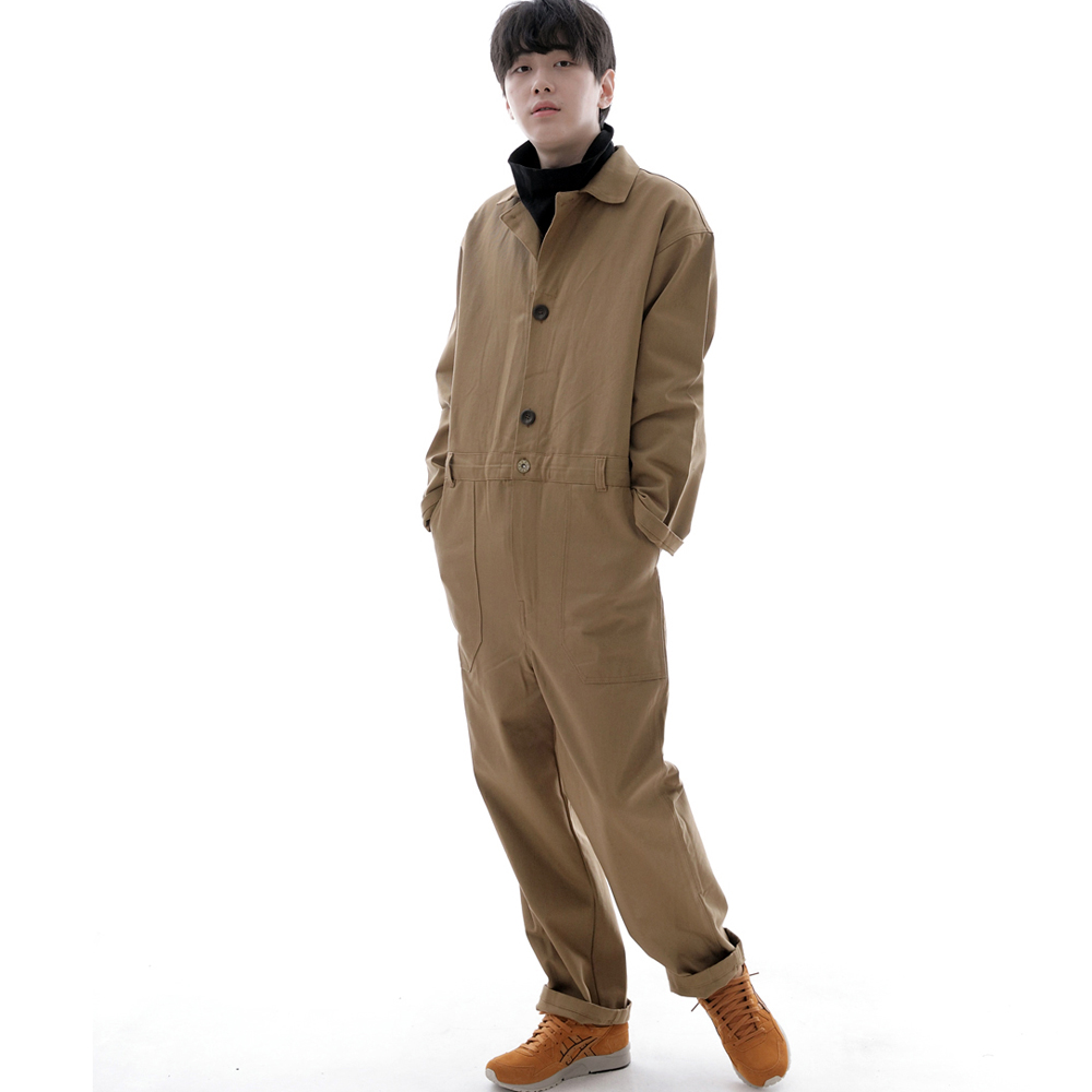 센터버튼앤집업 테이퍼드 점프슈트 CBZ-505 카멜