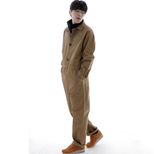 센터버튼앤집업 테이퍼드 점프슈트 CBZ-505 카멜