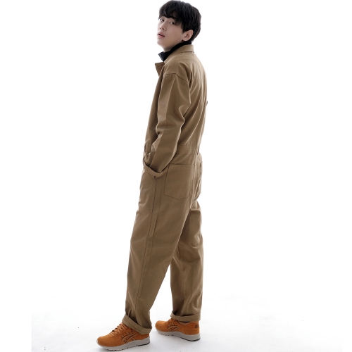 센터버튼앤집업 테이퍼드 점프슈트 CBZ-505 카멜