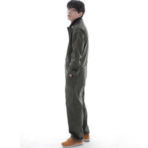 센터버튼앤집업 테이퍼드 점프슈트 CBZ-505 카키