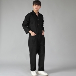 오버라운드 테이퍼드 카고 점프슈트 OT-502C 블랙 B캔톤버튼