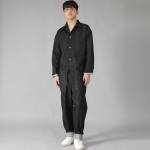 오버라운드 테이퍼드 카고 점프슈트 OT-502C 데님 블랙 BKS