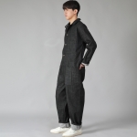 오버라운드 테이퍼드 카고 점프슈트 OT-502C 데님 블랙 BKS