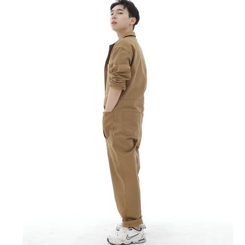 오버라운드 테이퍼드 카고 점프슈트 OT-502C 카멜