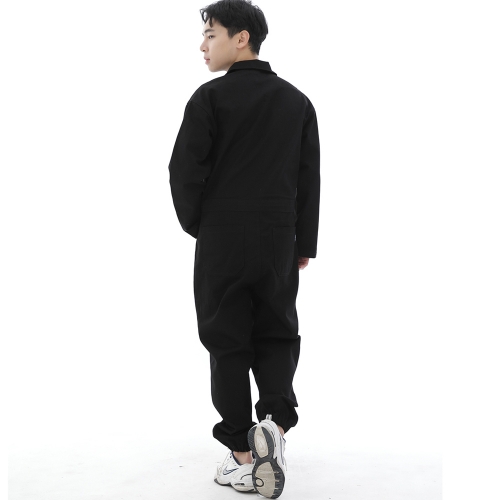 오버라운드 테이퍼드 카고조거 점프슈트 OT-502CJ 블랙
