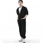 오버라운드 테이퍼드 카고조거 점프슈트 OT-502CJ 블랙