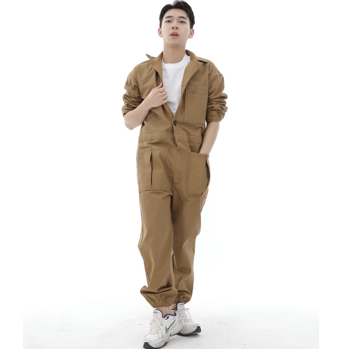 오버라운드 테이퍼드 카고조거 점프슈트 OT-502CJ 카멜