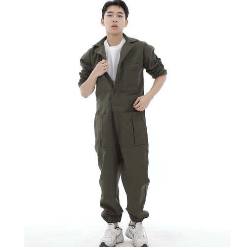 오버라운드 테이퍼드 카고조거 점프슈트 OT-502CJ 카키