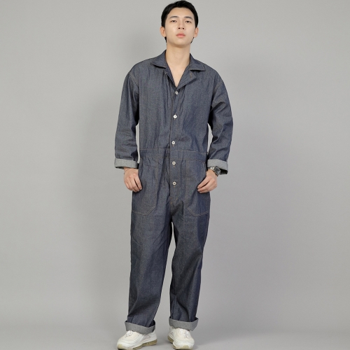 오버라운드 퍼티그 점프슈트 OF-501 데님 라이트인디고