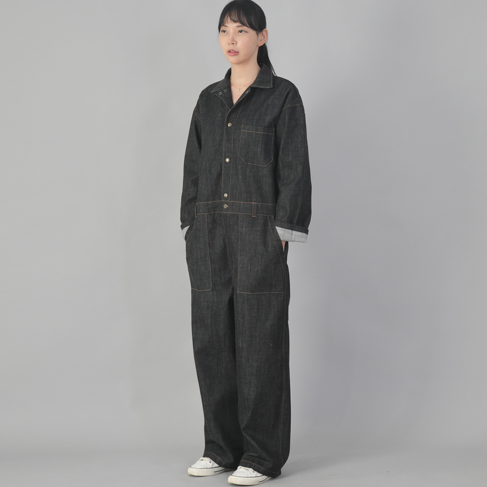 클래식 EX 와이드 점프슈트 CWF-521 데님 블랙