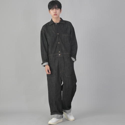 클래식 EX 와이드 점프슈트 CWF-521 데님 블랙