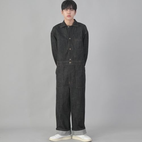 클래식 EX 와이드 점프슈트 CWF-521 데님 블랙