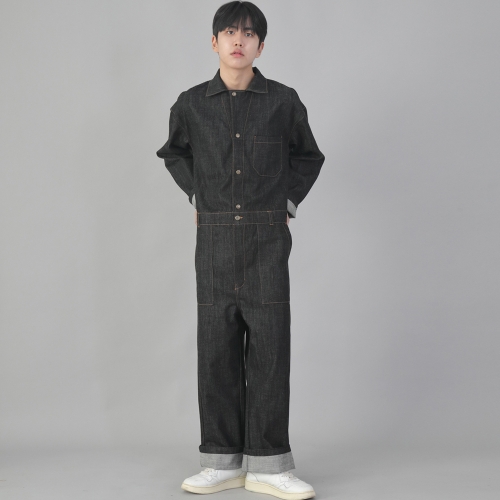 클래식 EX 와이드 점프슈트 CWF-521 데님 블랙