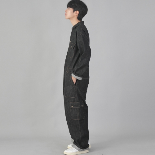 클래식 EX 와이드 카고 점프슈트 CWC-520 데님 블랙