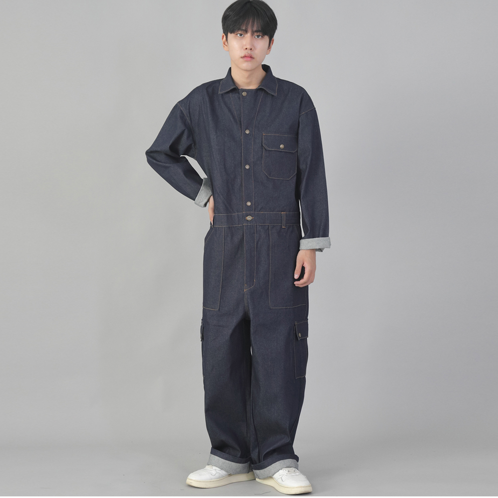 클래식 EX 와이드 카고 점프슈트 CWC-520 데님 인디고
