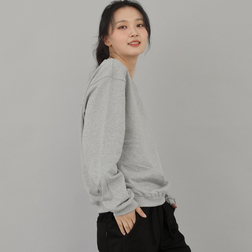 볼드 브이넥 무지 스웨트셔츠 BVN-801 그레이