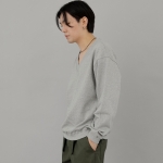볼드 브이넥 무지 스웨트셔츠 BVN-801 그레이