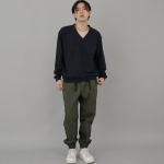 볼드 브이넥 무지 스웨트셔츠 BVN-801 네이비