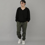 볼드 브이넥 무지 스웨트셔츠 BVN-801 블랙