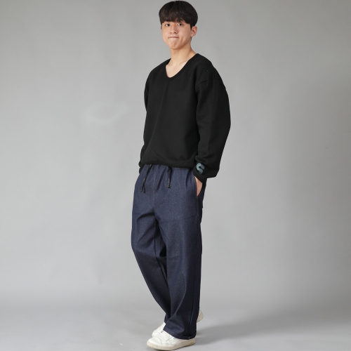 EX 와이드 팬츠 EXW-347 데님 인디고 BRS
