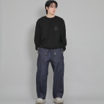 EX 와이드 더블버튼 카고팬츠 EDC-345 데님 인디고
