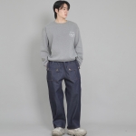 EX 와이드 더블버튼 카고팬츠 EDC-345 데님 인디고